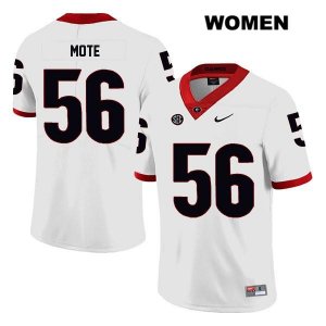 Women's Georgia Bulldogs NCAA #56 William Mote Nike Stitched White Legend Authentic College Football Jersey DPD3054AV